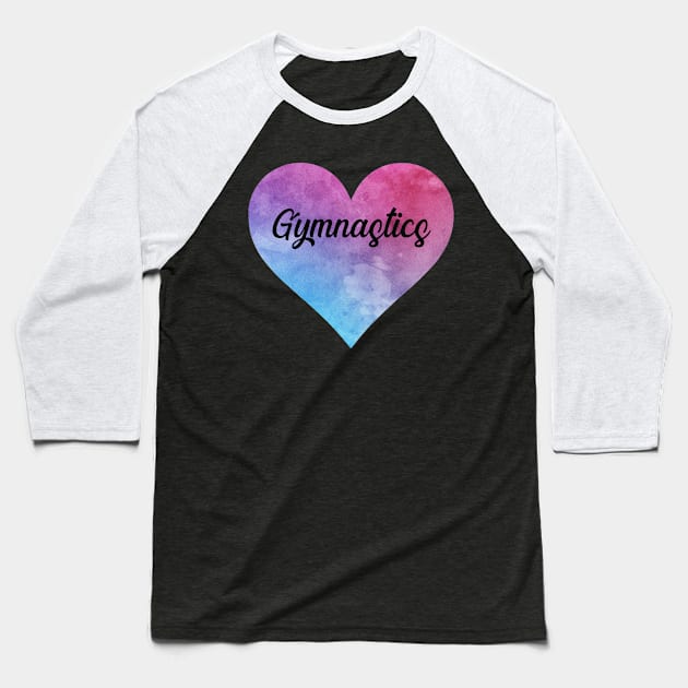 Gymnastics girl watercolor heart . Perfect present for mother dad friend him or her Baseball T-Shirt by SerenityByAlex